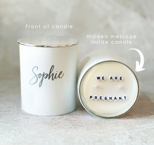 Secret Message Candle - Pregnancy Announcement-secret message candle-Angel Aromatics