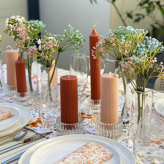Ribbed Pillar Candles-Candles-Angel Aromatics