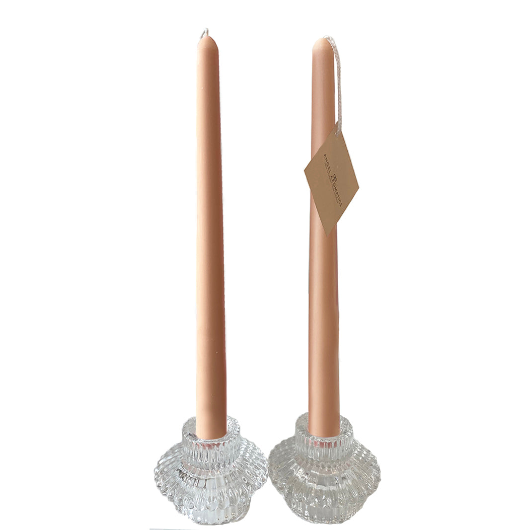 Neutral Twin Set Taper Candles-Taper Candles-Angel Aromatics