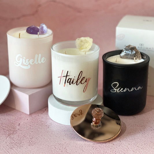 Candles with Crystals