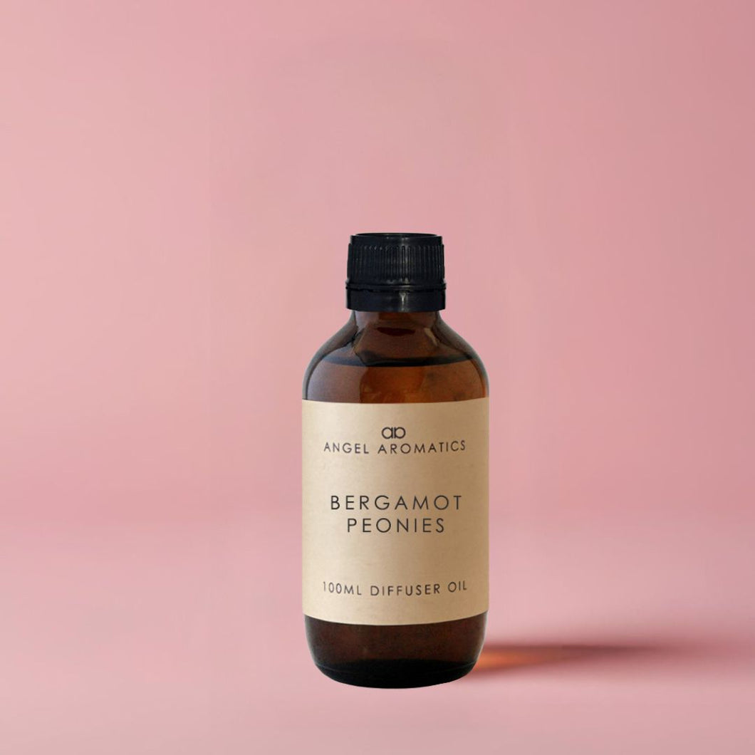 Bergamot & Peonies 100ml Diffuser Oil-Oil Diffuser-Angel Aromatics