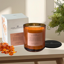 3 Wick Large Scented Candles - Amber Patchouli-scented candles-Angel Aromatics