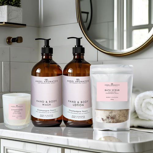 Body Scrub Set - Champagne Peony-Bath soaks-Angel Aromatics