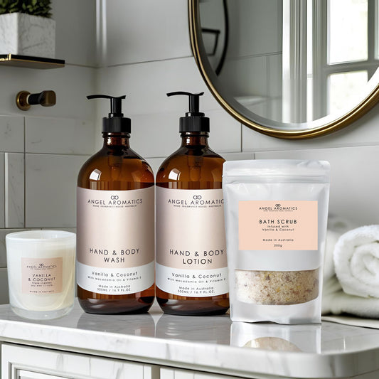Body Scrub Set - Vanilla and Coconut-Bath soaks-Angel Aromatics