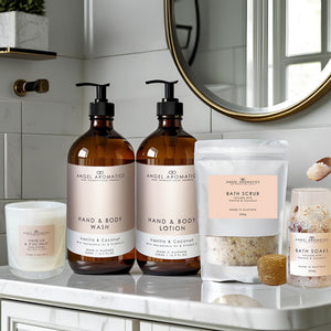 Bath and Body Set - Vanilla and Coconut-Bath soaks-Angel Aromatics