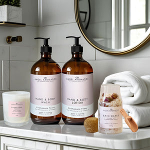 Bath Time Ritual Bundle - Champagne Peony-Bath soaks-Angel Aromatics