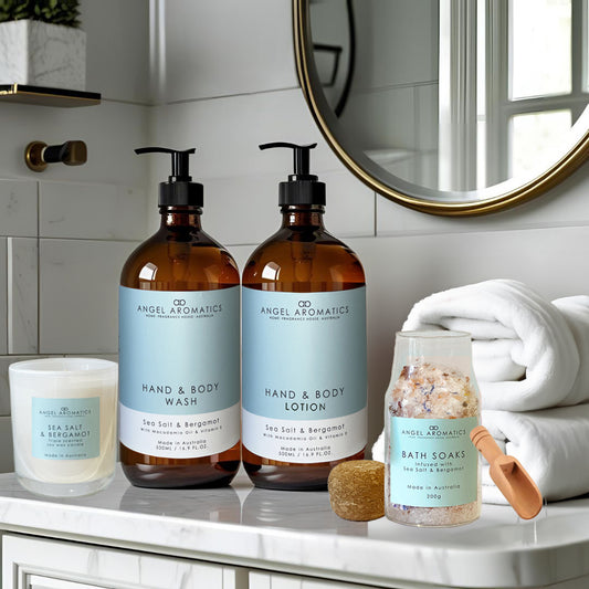 Bath Time Ritual Bundle - Sea Salt and Bergamot-Bath soaks-Angel Aromatics
