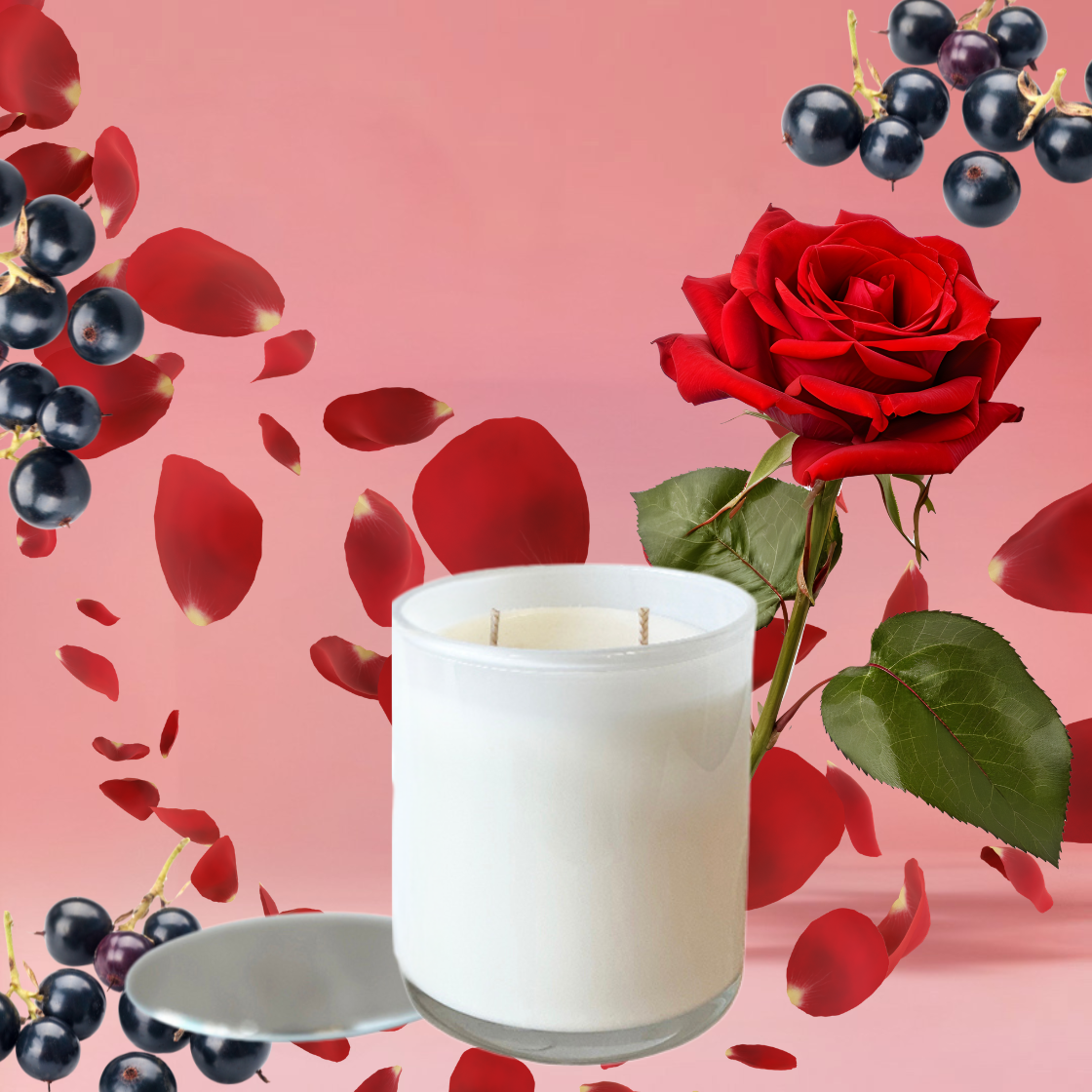 Blackcurrant and Rose Candle 270g (Baies dupe)-scented candles-Angel Aromatics