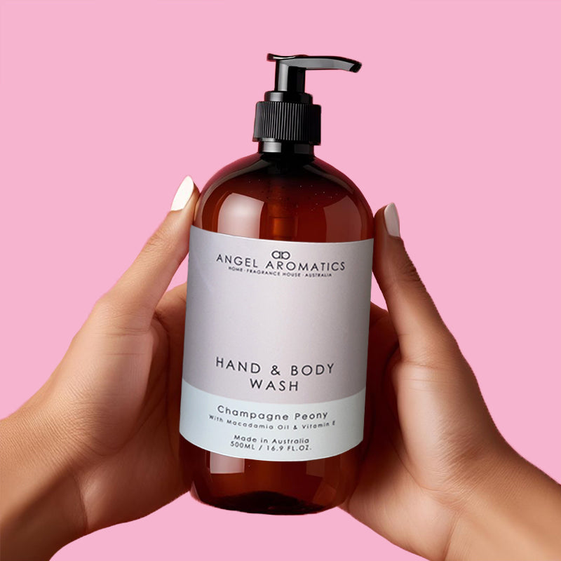 Champagne Peony Hand and Body Wash 500ml-Hand and Body Wash-Angel Aromatics