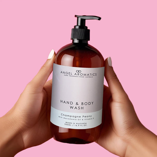 Champagne Peony Hand and Body Wash 500ml-Hand and Body Wash-Angel Aromatics