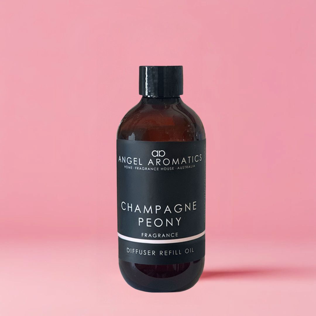 Reed Diffuser Refill 200ml - Champagne Peony-reed diffuser refill-Angel Aromatics