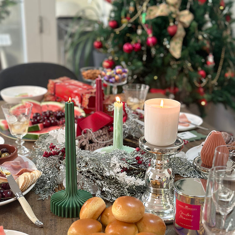 Christmas Taper Candle Tall - Emerald Green-Taper Pillar Candles-Angel Aromatics