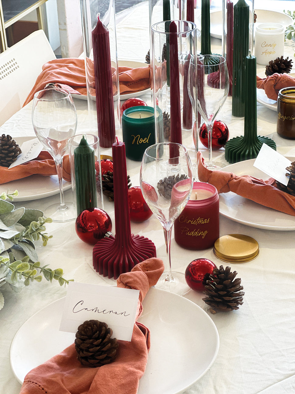 Cherry Red Twin Set Taper Candles-Taper Candles-Angel Aromatics