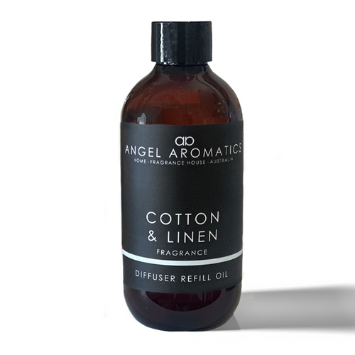 Reed Diffuser Refill 200ml - Cotton and Linen-reed diffuser refill-Angel Aromatics