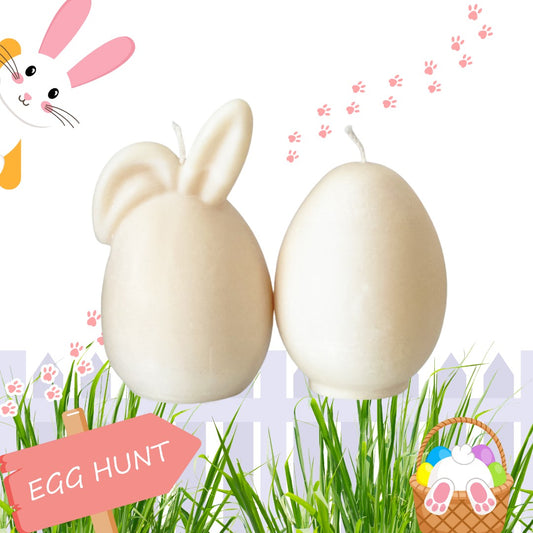 Large Bunny and Egg Candle Duo Blank-Soy Melts-Angel Aromatics