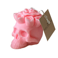 Day of the Dead Skull with Flowers Pink 170g-Halloween Candles-Angel Aromatics