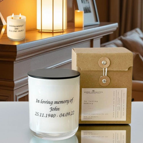 In Loving Memory - Engraved Candle-candles-Angel Aromatics