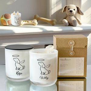 Fluffy Dog Memorial Candle-Memorial Candles-Angel Aromatics