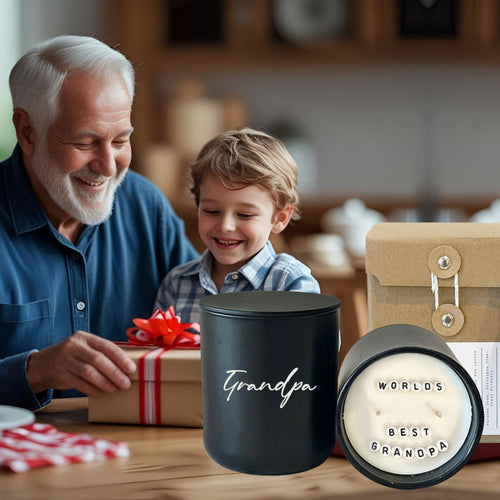 Hidden Message Father's Day Candle - WORLDS BEST GRANDPA-candles-Angel Aromatics