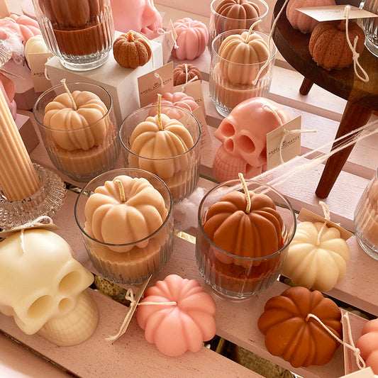 Halloween Pumpkin Set in Cream-Halloween Candles-Angel Aromatics