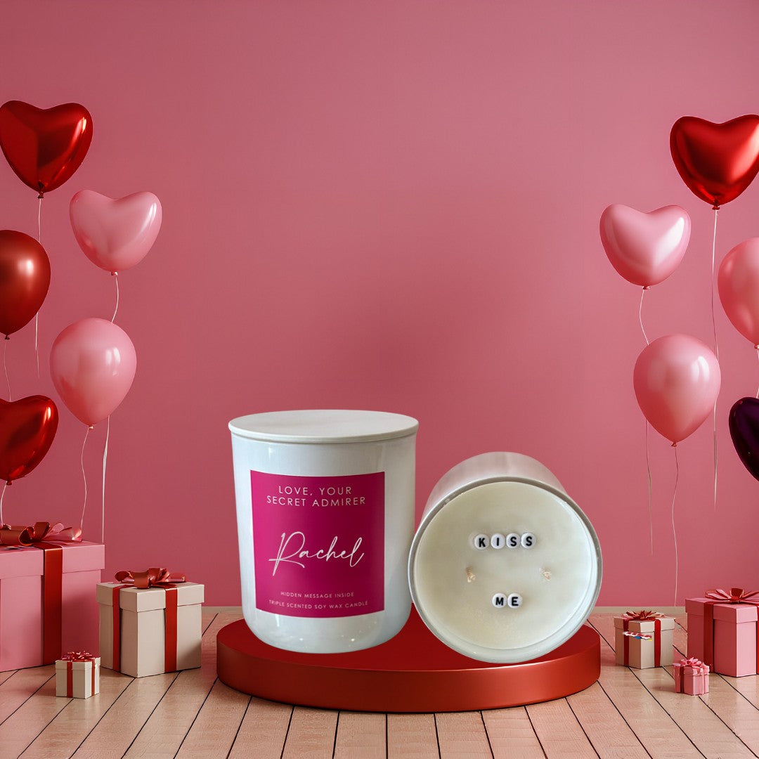 Secret Message Valentine's Day Candle - KISS ME-Scented candles-Angel Aromatics