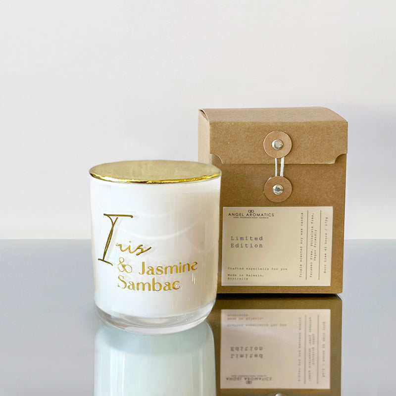 Iris & Jasmine Sambac Soy Candle - (Dupe Lancome's La Vie Est Belle)-Diffuser Oil-Angel Aromatics