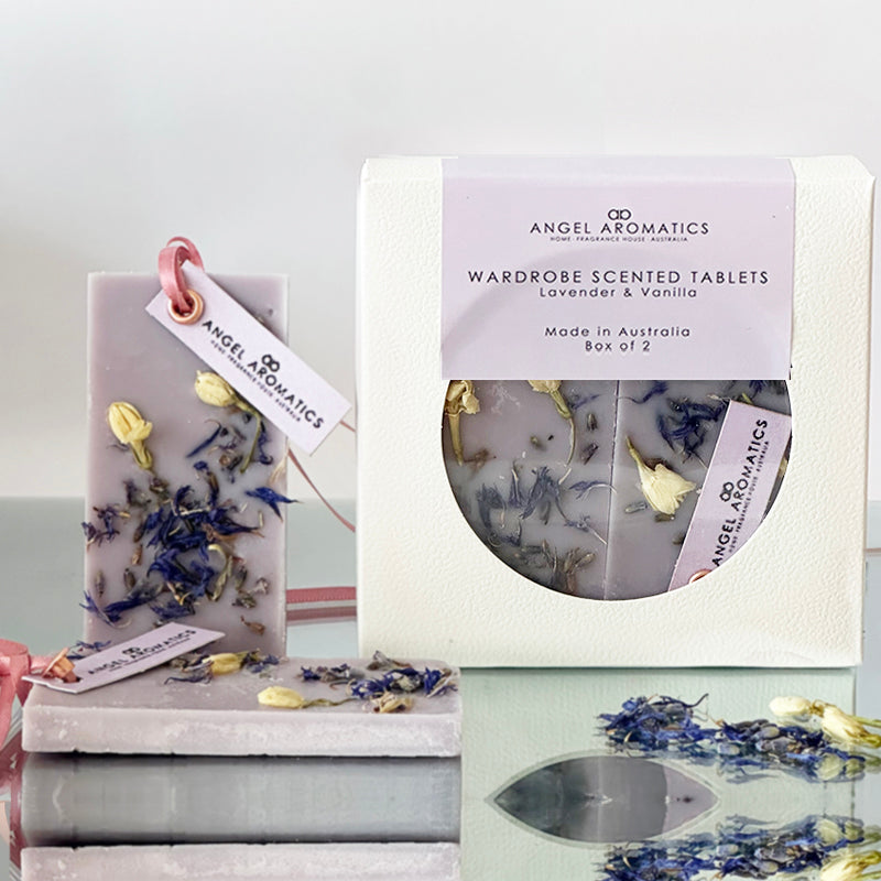 Wardrobe Scented Wax Tablets - Lavender and Vanilla fragrance-Linen Spray-Angel Aromatics