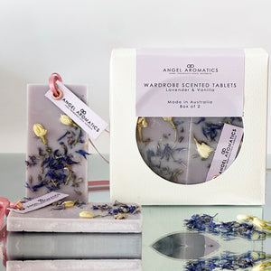 NEW Wardrobe Scented Wax Tablets - Lavender and Vanilla fragrance-Linen Spray-Angel Aromatics