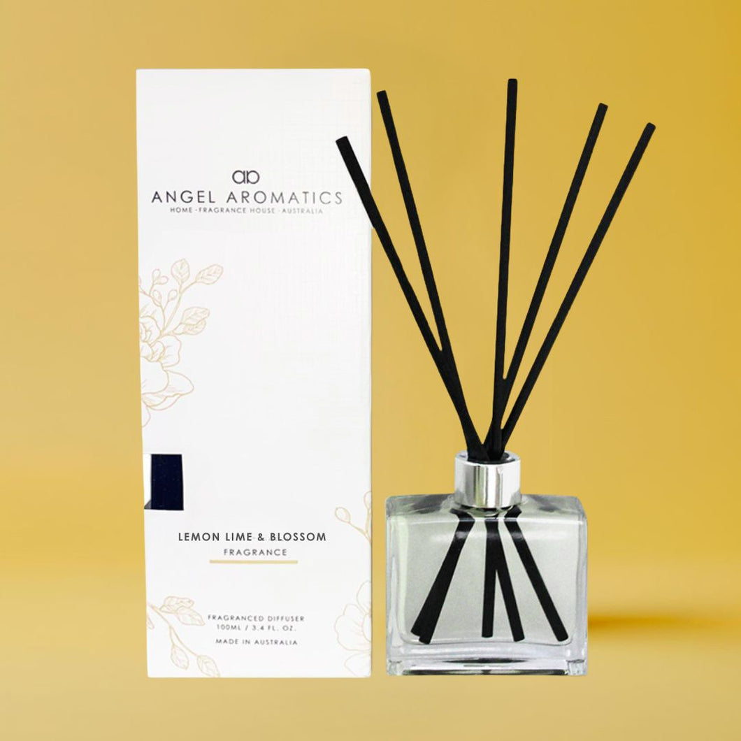 SALE Reed Diffuser - Lemon Lime and Blossom-reed diffuser-Angel Aromatics