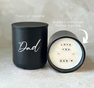 Hidden Message Father's Day Candle - LOVE YOU DAD-candles-Angel Aromatics