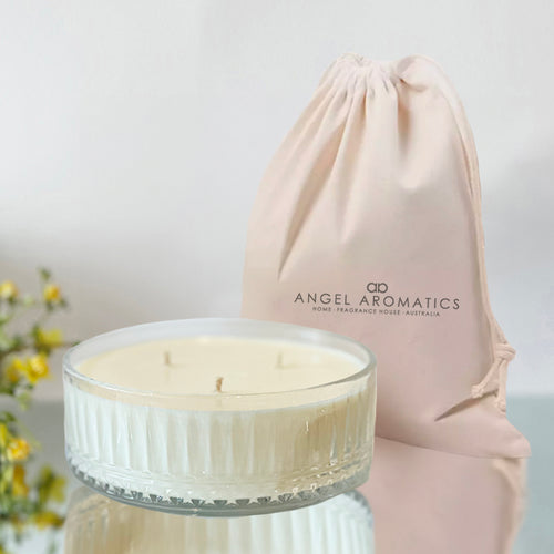 Art Deco 3 Wick Candle Bowl 400g-candles-Angel Aromatics