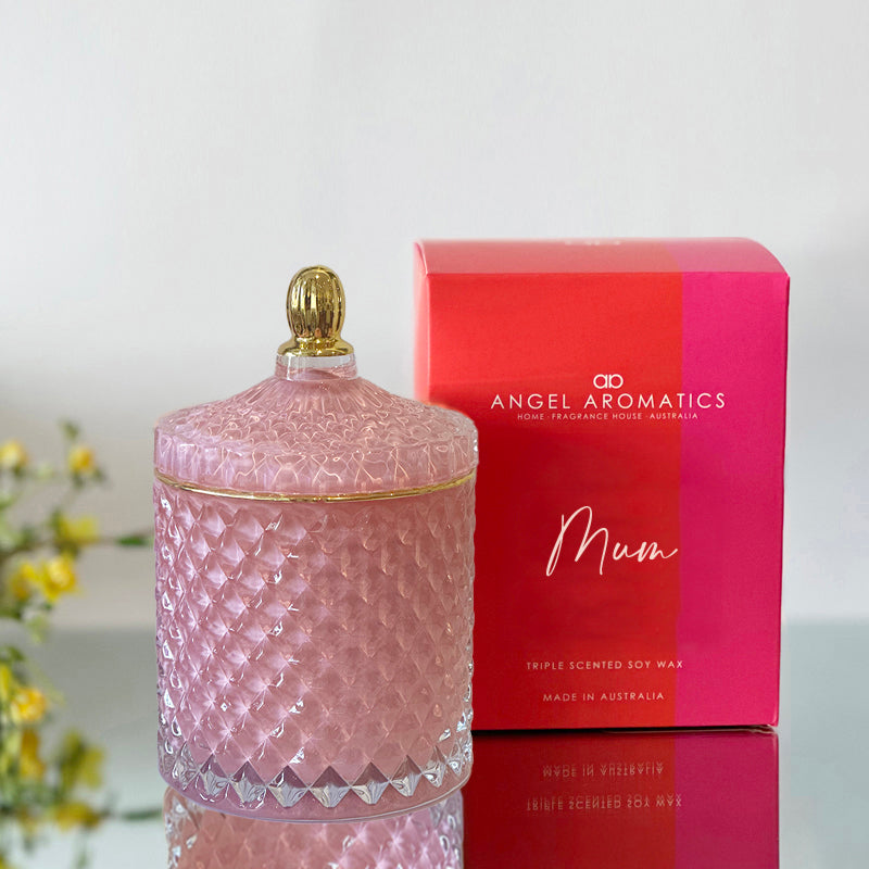 Pink Gilded Trinket Candle 235g-candles-Angel Aromatics