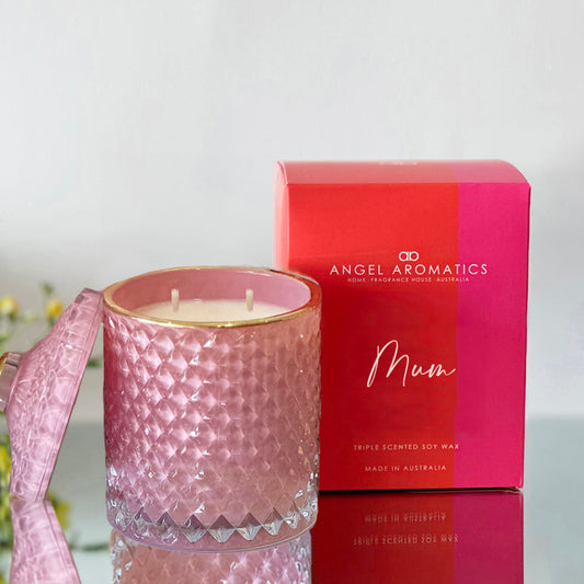 Pink Gilded Trinket Candle 235g-candles-Angel Aromatics