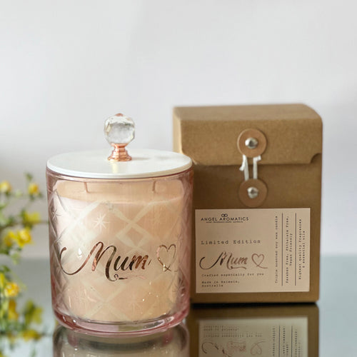 Mother's Day Luxe Etch Candle - Crystal Knob Lid-candles-Angel Aromatics