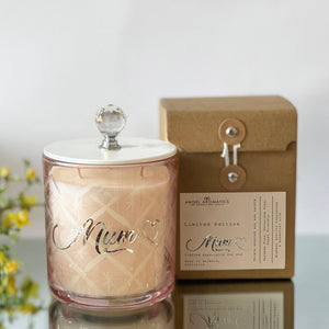 Mother's Day Luxe Etch Candle - Crystal Knob Lid-candles-Angel Aromatics