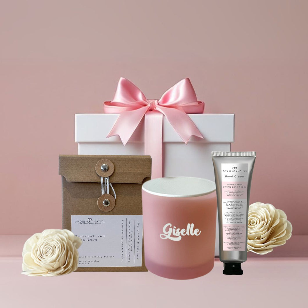 Personalised Gift Hamper with NEW Hand Cream-Angel Aromatics
