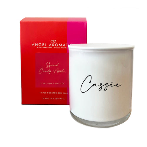 Personalised Spiced Candy Apple Christmas Candle-christmas candles-Angel Aromatics