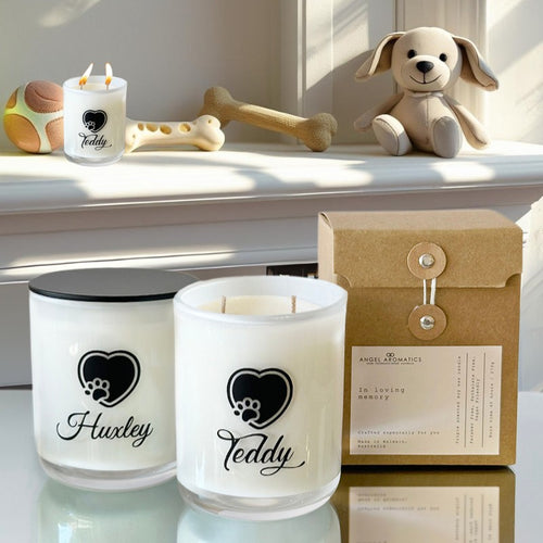 Pet Memorial Candle with Paw-Memorial Candles-Angel Aromatics