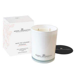 SALE Large Scented Candles - White Tea and Ginger-candles-Angel Aromatics