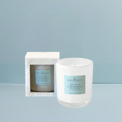 Scented Candles 180g - Sea Salt and Bergamot-Scented candles-Angel Aromatics