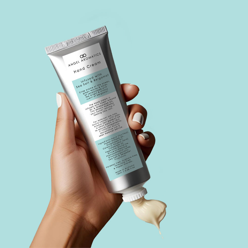 NEW Sea Salt & Bergamot Hand Cream 100ml-Scented Candles-Angel Aromatics