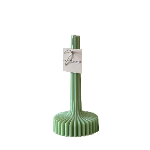 Christmas Taper Candle Short - Sage Green-Taper Pillar Candles-Angel Aromatics