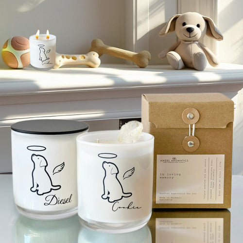 Sitting Dog Memorial Candle-Memorial Candles-Angel Aromatics