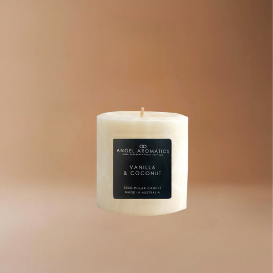 Pillar Candles - Vanilla and Coconut-Candles-Angel Aromatics