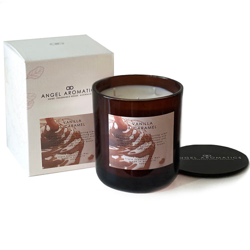NEW SCENT Large Scented Candles - Vanilla and Caramel-scented candles-Angel Aromatics