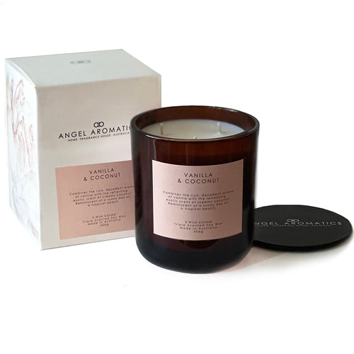 New LOOK Large Scented Candles - Vanilla Coconut-scented candles-Angel Aromatics