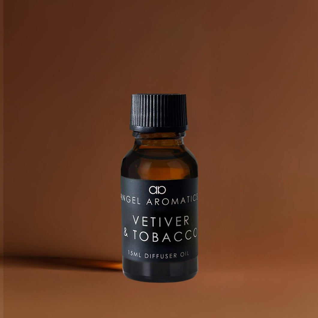 Vetiver & Tobacco 15ml Diffuser Oil-Diffuser Oil-Angel Aromatics