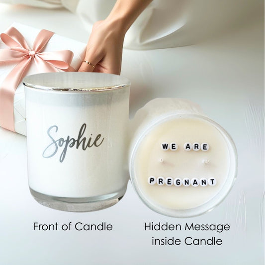 Secret Message Candle - Pregnancy Announcement-secret message candle-Angel Aromatics