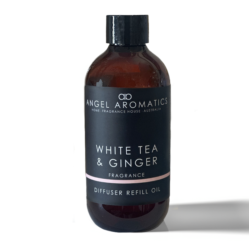 Reed Diffuser Refill 200ml - White Tea & Ginger-reed diffuser refill-Angel Aromatics