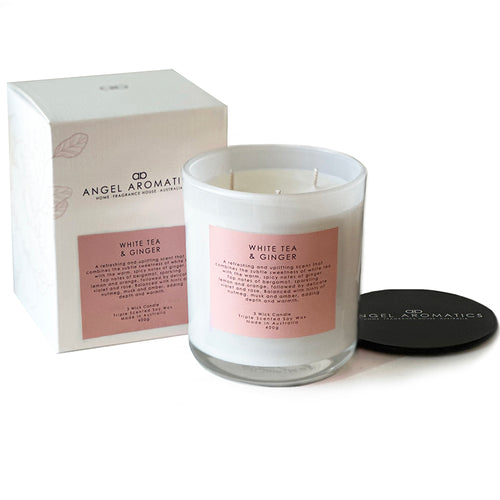 NEW LOOK Large Scented Candles - White Tea and Ginger-candles-Angel Aromatics